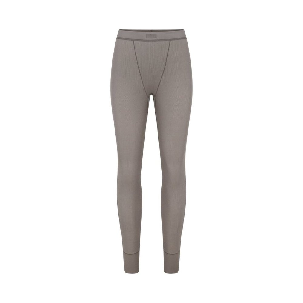 Skims Cotton Rib Legging - Smoke